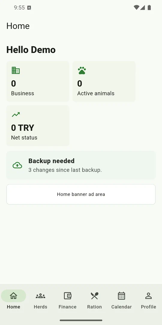 HerdMobile home screen